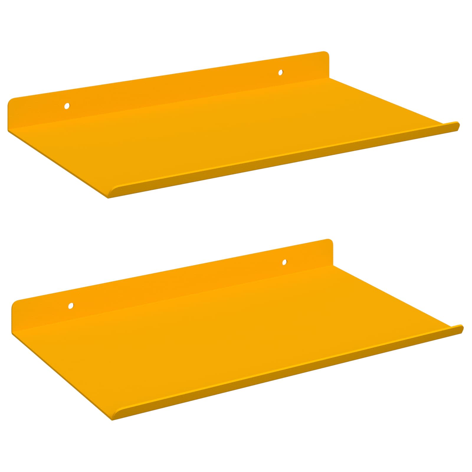 Wandplank met plank 2 pcs Mosterdgeel 30 x 18 x 2,5 cm