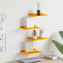 Wandplank met plank 4 pcs Mosterdgeel 30 x 18 x 2,5 cm