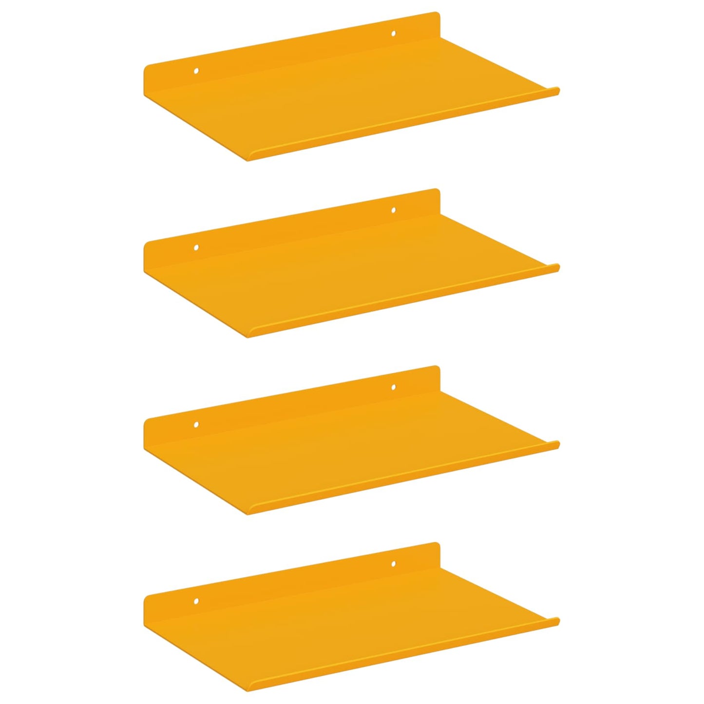 Wandplank met plank 4 pcs Mosterdgeel 30 x 18 x 2,5 cm