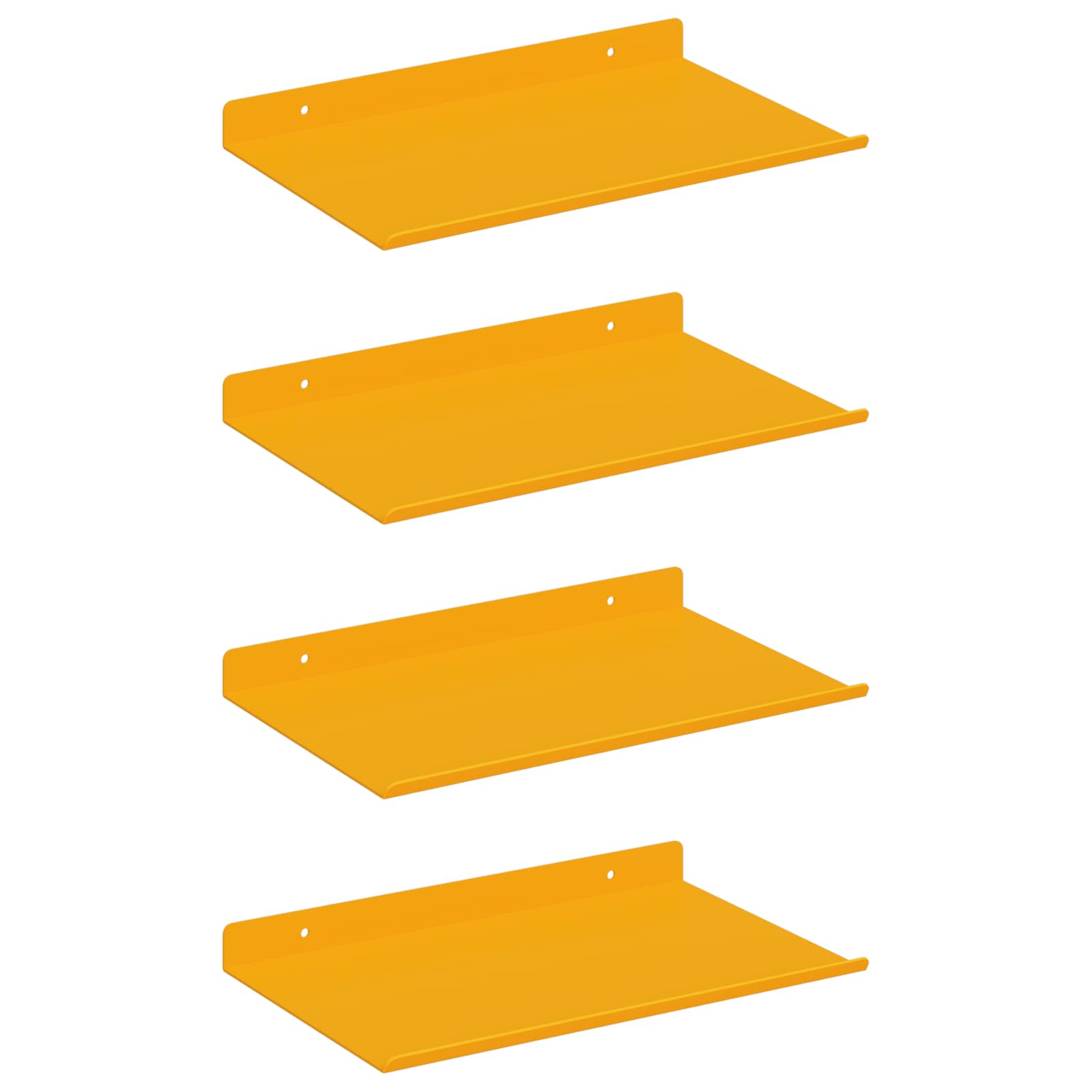 Wandplank met plank 4 pcs Mosterdgeel 30 x 18 x 2,5 cm