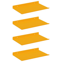 Wandplank met plank 4 pcs Mosterdgeel 30 x 18 x 2,5 cm