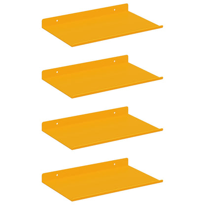 Wandplank met plank 4 pcs Mosterdgeel 30 x 18 x 2,5 cm