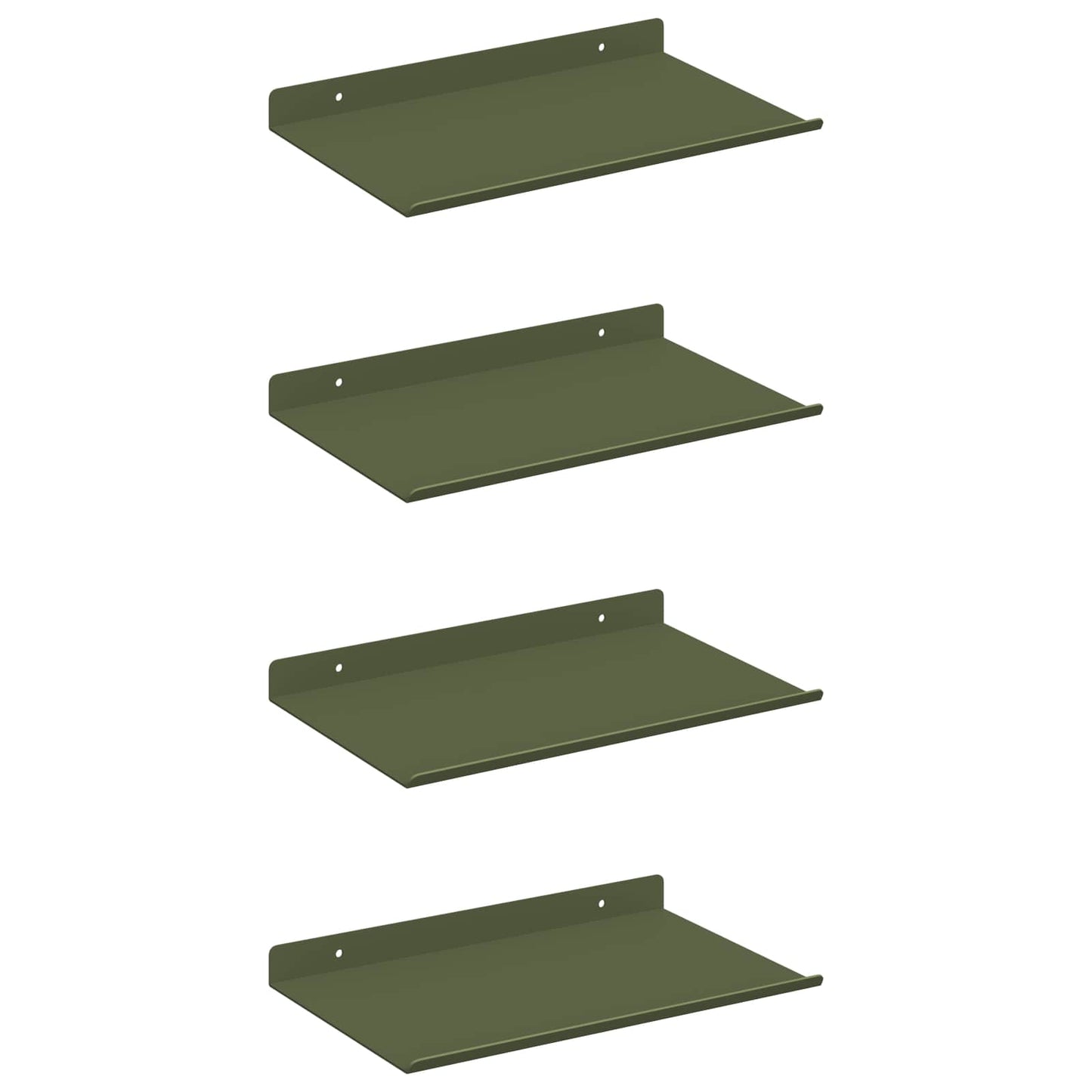 Wandplank met plank 4 pcs Olijf Groen 30 x 18 x 2,5 cm