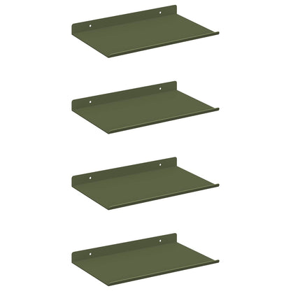Wandplank met plank 4 pcs Olijf Groen 30 x 18 x 2,5 cm