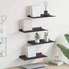 Wandplank 4 stuks zwart 40x18x2,5 cm staal