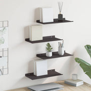 Floating Shelf 4 pcs Black 40 x 18 x 2.5 cm Steel