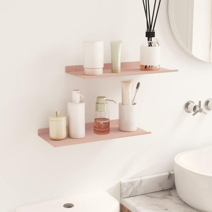 Wandplank met plank Wandgemonteerd 2 pcs Roze 40 x 18 x 2,5 cm