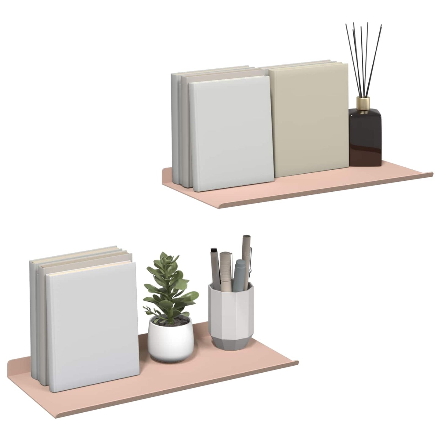 Wandplank met plank Wandgemonteerd 2 pcs Roze 40 x 18 x 2,5 cm