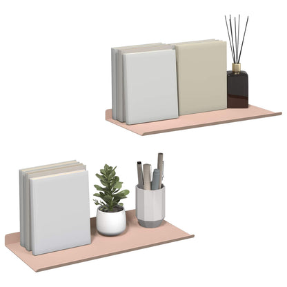Wandplank met plank Wandgemonteerd 2 pcs Roze 40 x 18 x 2,5 cm