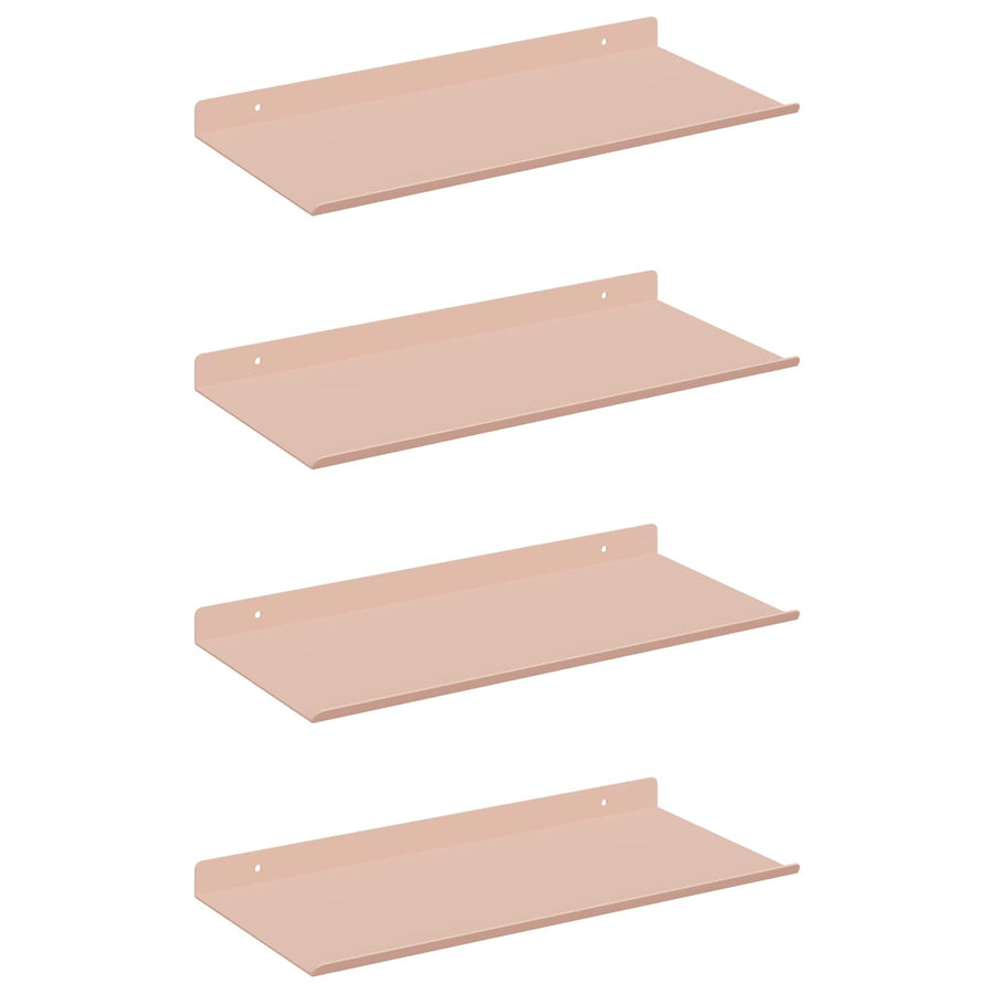 Wandplank met plank Wandgemonteerd 4 pcs Roze 40 x 18 x 2,5 cm
