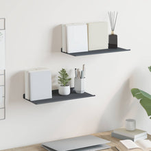 Wandplank met plank met opslag 2 pcs Antraciet 40 x 18 x 2,5 cm