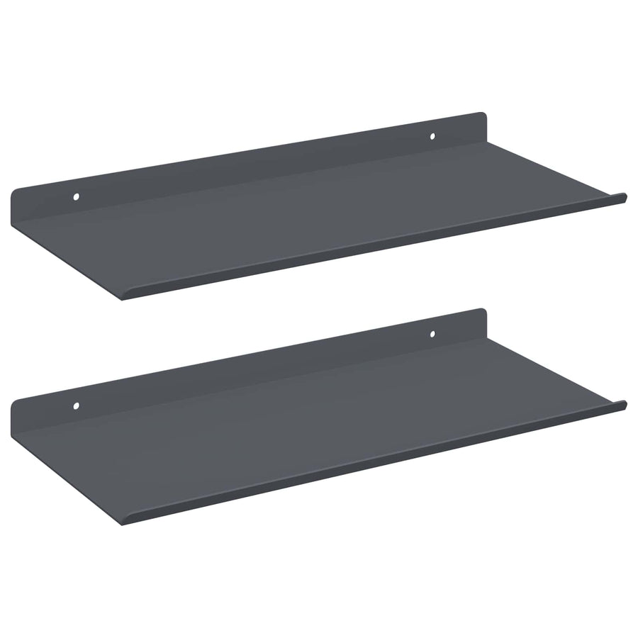 Wandplank met plank met opslag 2 pcs Antraciet 40 x 18 x 2,5 cm