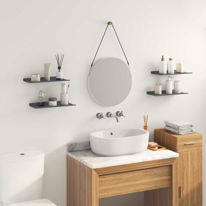 Wandplank met plank met opslag 4 pcs Antraciet 40 x 18 x 2,5 cm