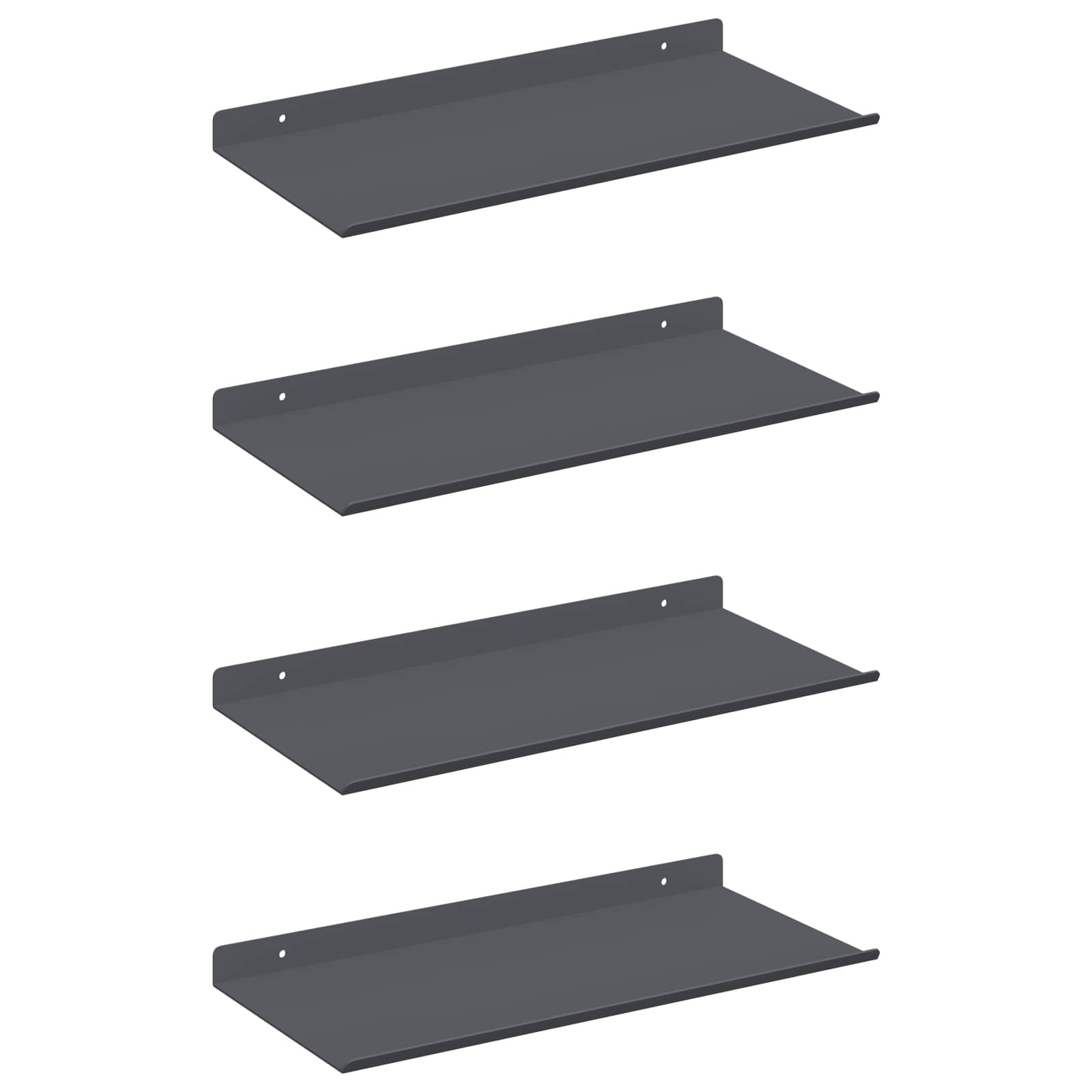 Wandplank met plank met opslag 4 pcs Antraciet 40 x 18 x 2,5 cm