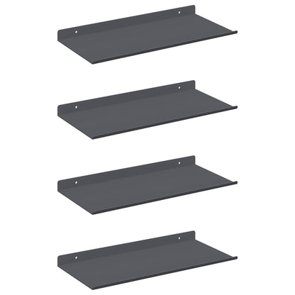 Wandplank met plank met opslag 4 pcs Antraciet 40 x 18 x 2,5 cm