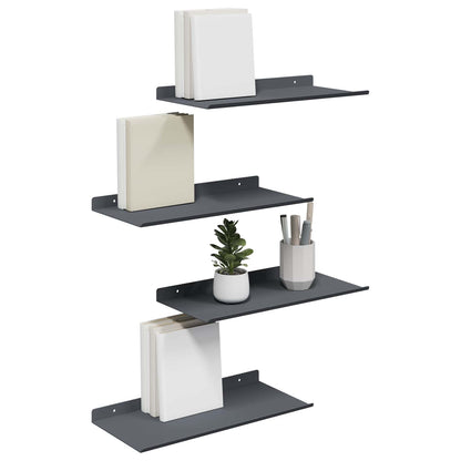 Wandplank met plank met opslag 4 pcs Antraciet 40 x 18 x 2,5 cm