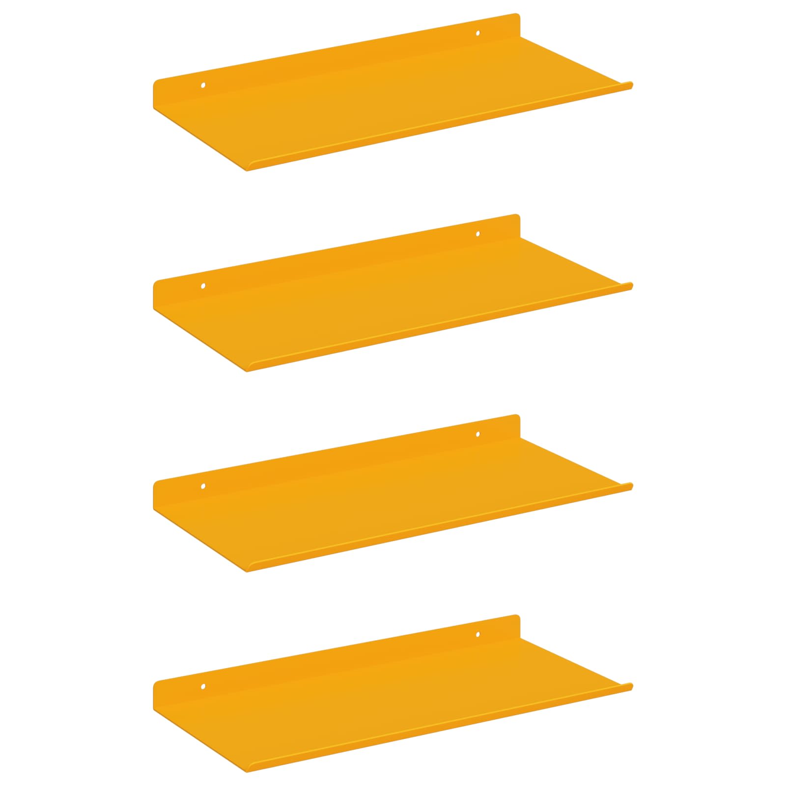 Wandplank met plank 4 pcs Mosterdgeel 40 x 18 x 2,5 cm