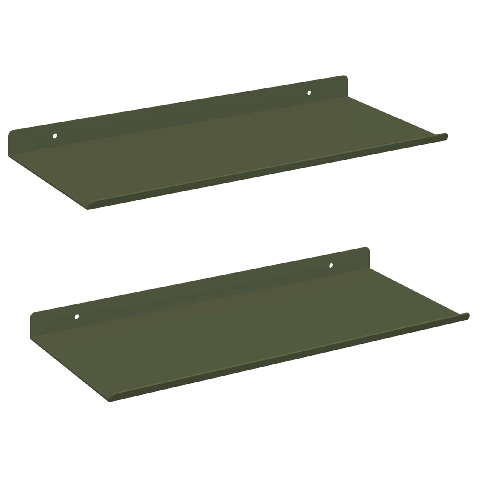 Wandplank met plank 2 pcs Olijf Groen 40 x 18 x 2,5 cm