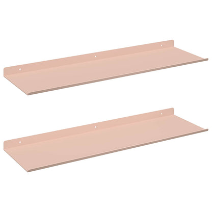 Wandplank met plank Wandgemonteerd 2 pcs Roze 60 x 18 x 2,5 cm