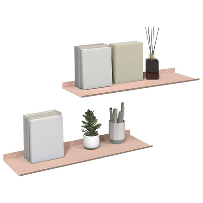 Wandplank met plank Wandgemonteerd 2 pcs Roze 60 x 18 x 2,5 cm