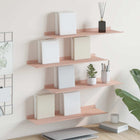 Floating Shelf 4 pcs Pink 60 x 18 x 2.5 cm Steel