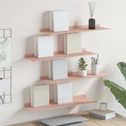 Wandplank 4 stuks roze 60x18x2,5 cm staal