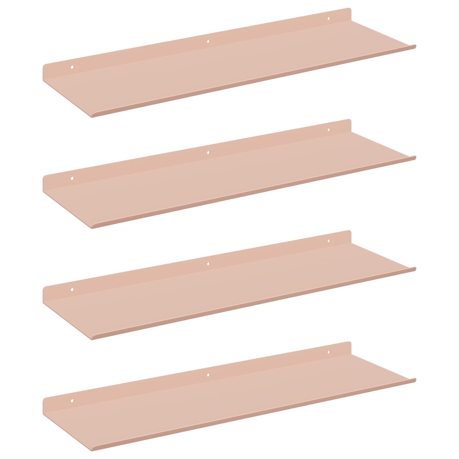 Wandplank met plank Wandgemonteerd 4 pcs Roze 60 x 18 x 2,5 cm