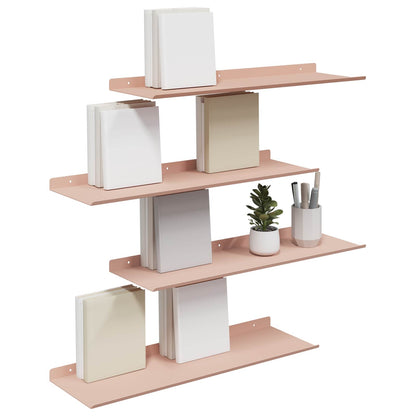 Wandplank met plank Wandgemonteerd 4 pcs Roze 60 x 18 x 2,5 cm