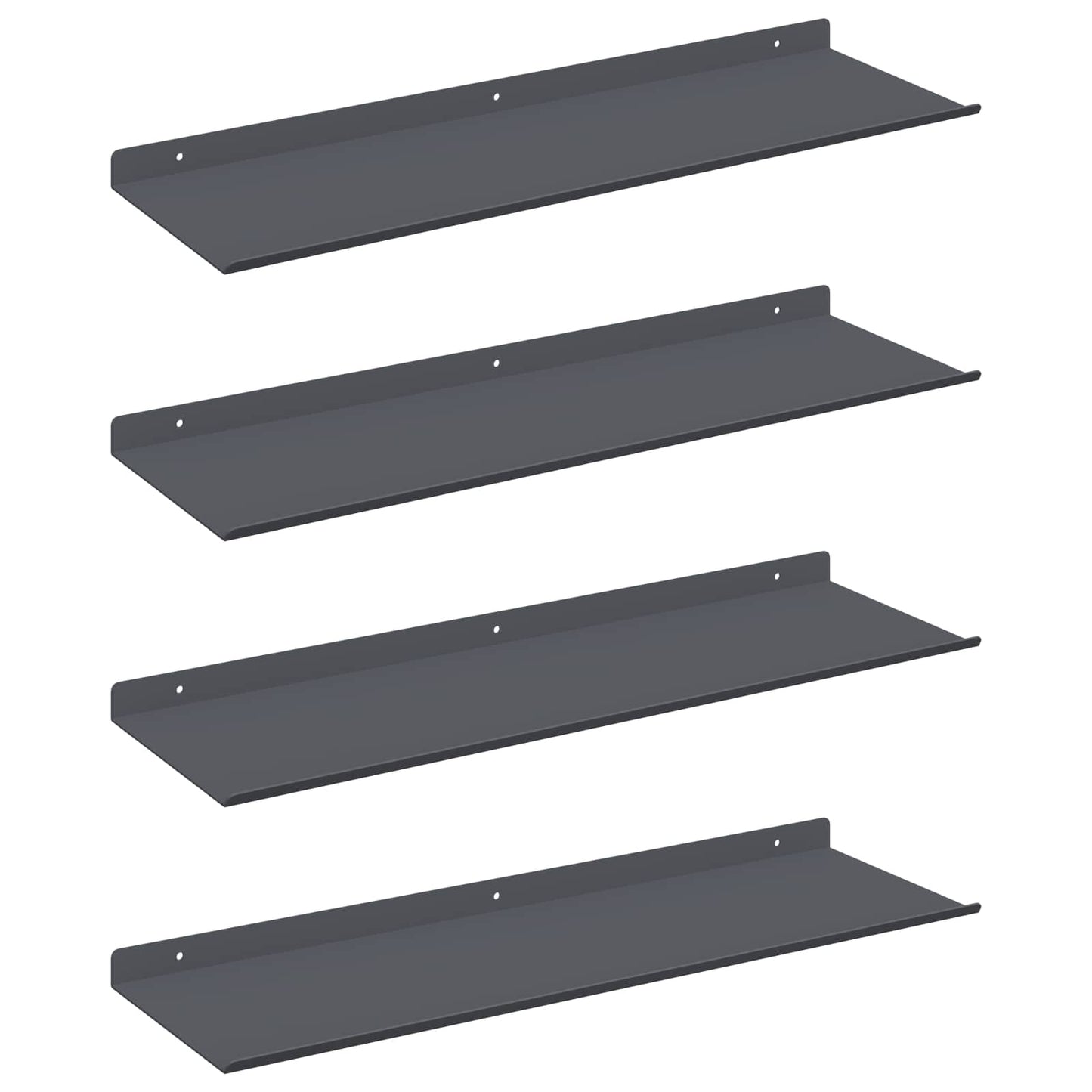 Wandplank met plank met opslag 4 pcs Antraciet 60 x 18 x 2,5 cm