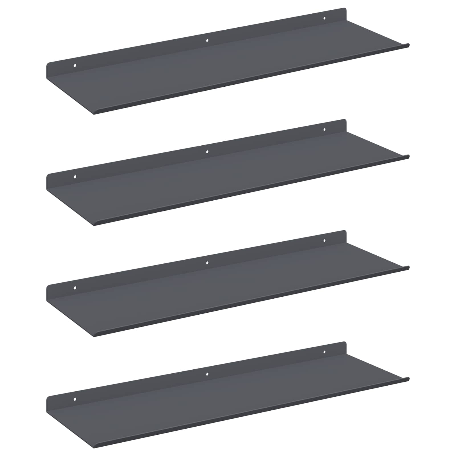 Wandplank met plank met opslag 4 pcs Antraciet 60 x 18 x 2,5 cm