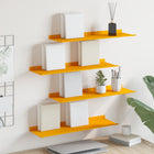 Floating Shelf 4 pcs Mustard Yellow 60 x 18 x 2.5 cm Steel