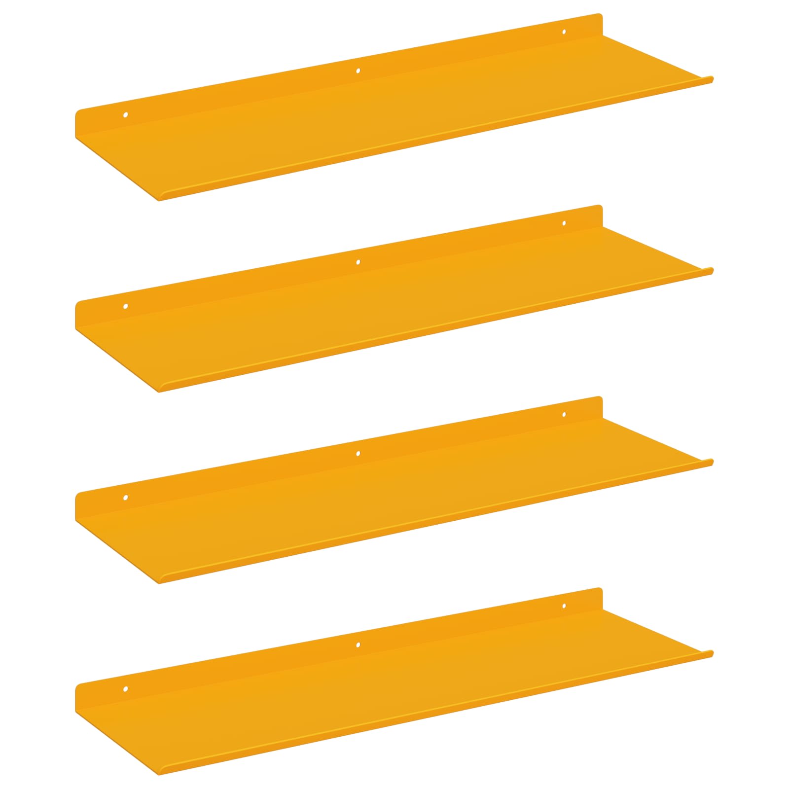 Wandplank met plank 4 pcs Mosterdgeel 60 x 18 x 2,5 cm