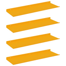 Wandplank met plank 4 pcs Mosterdgeel 60 x 18 x 2,5 cm