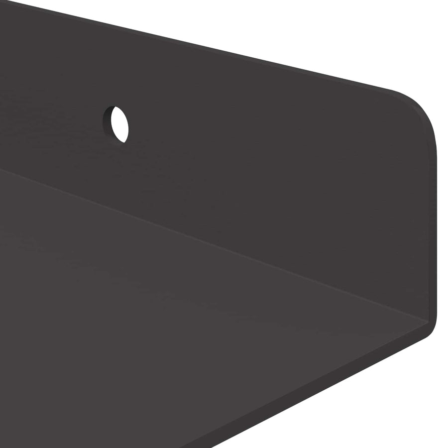 Wandplank met plank Wandgemonteerd 2 pcs Zwart 80 x 18 x 2,5 cm