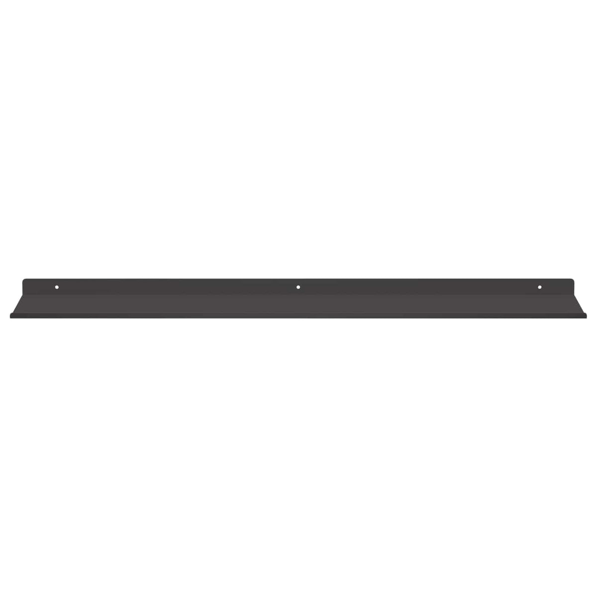 Wandplank met plank Wandgemonteerd 2 pcs Zwart 80 x 18 x 2,5 cm