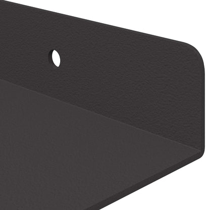 Wandplank met plank Wandgemonteerd 4 pcs Zwart 80 x 18 x 2,5 cm