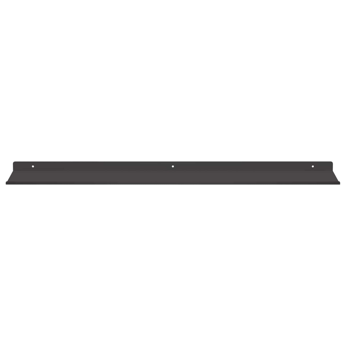 Wandplank met plank Wandgemonteerd 4 pcs Zwart 80 x 18 x 2,5 cm