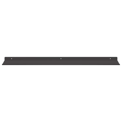 Wandplank met plank Wandgemonteerd 4 pcs Zwart 80 x 18 x 2,5 cm