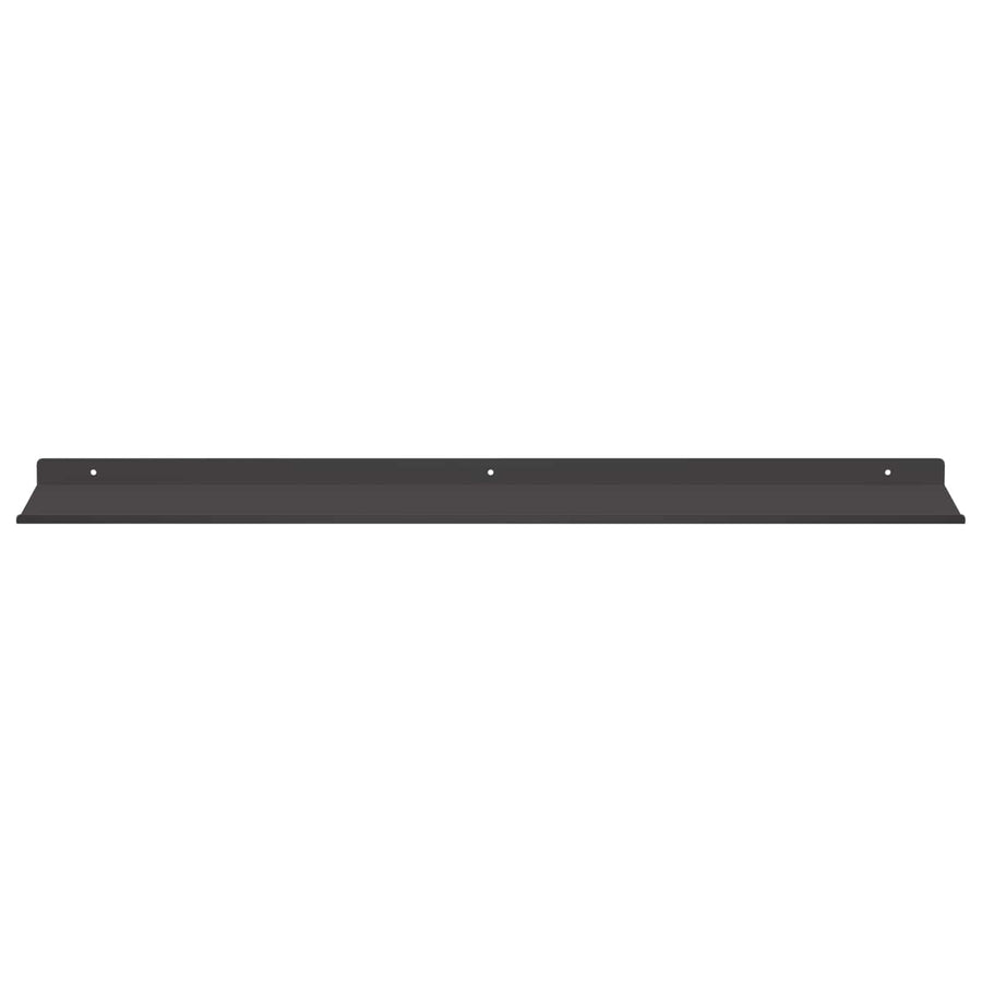 Wandplank met plank Wandgemonteerd 4 pcs Zwart 80 x 18 x 2,5 cm