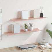 Wandplank staal roze 80x18x2,5 cm 2 stuks