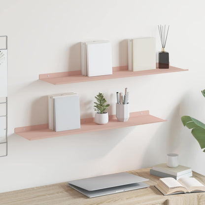 Wandplank met plank Wandgemonteerd 2 pcs Roze 80 x 18 x 2,5 cm