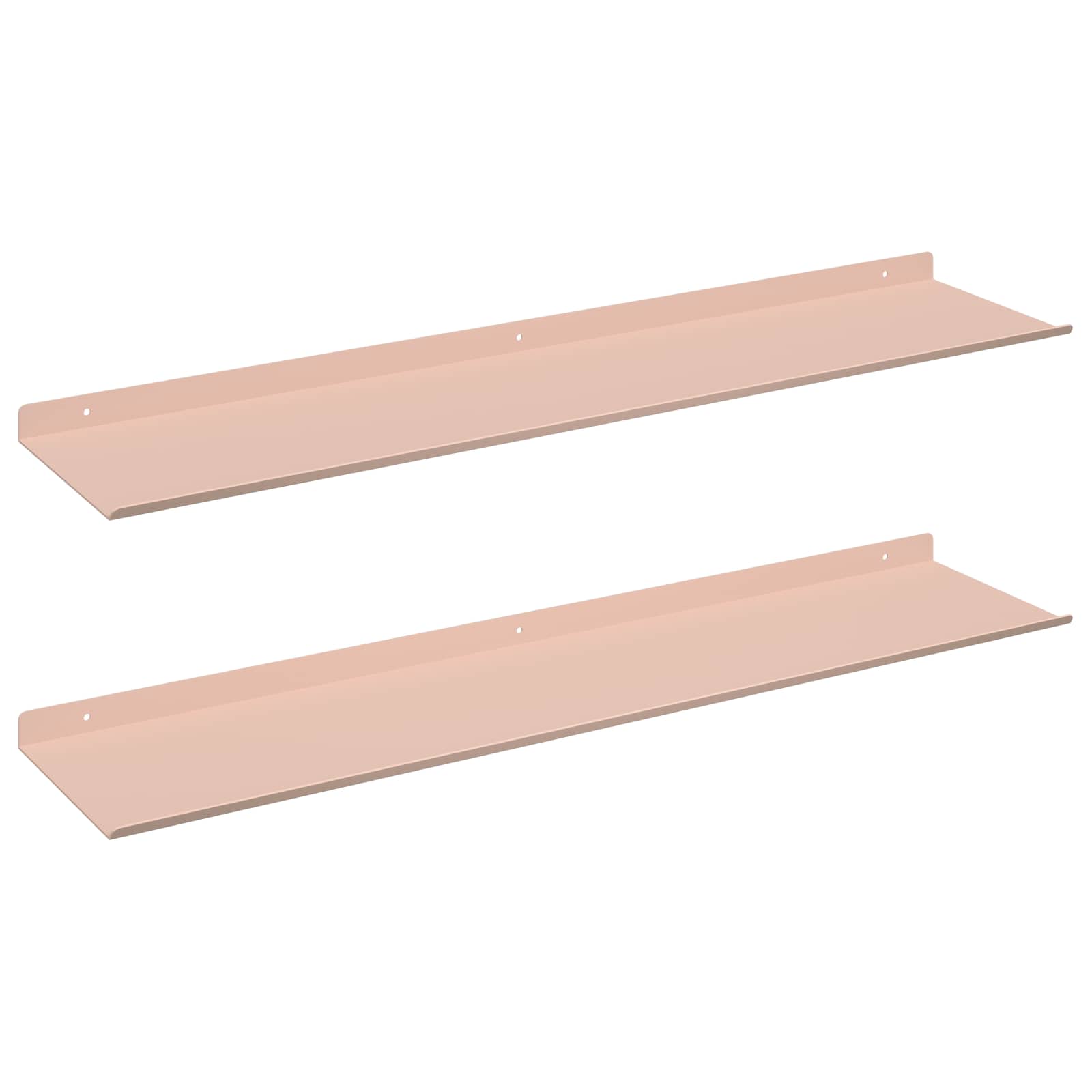 Wandplank met plank Wandgemonteerd 2 pcs Roze 80 x 18 x 2,5 cm