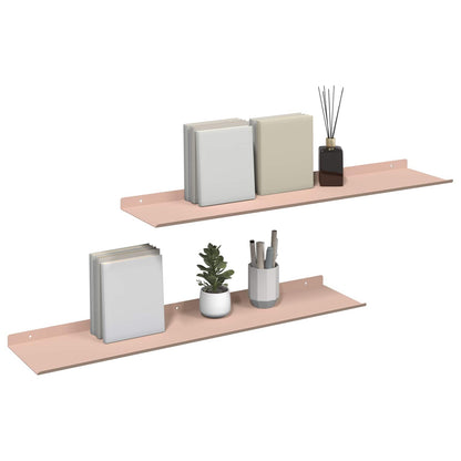 Wandplank met plank Wandgemonteerd 2 pcs Roze 80 x 18 x 2,5 cm