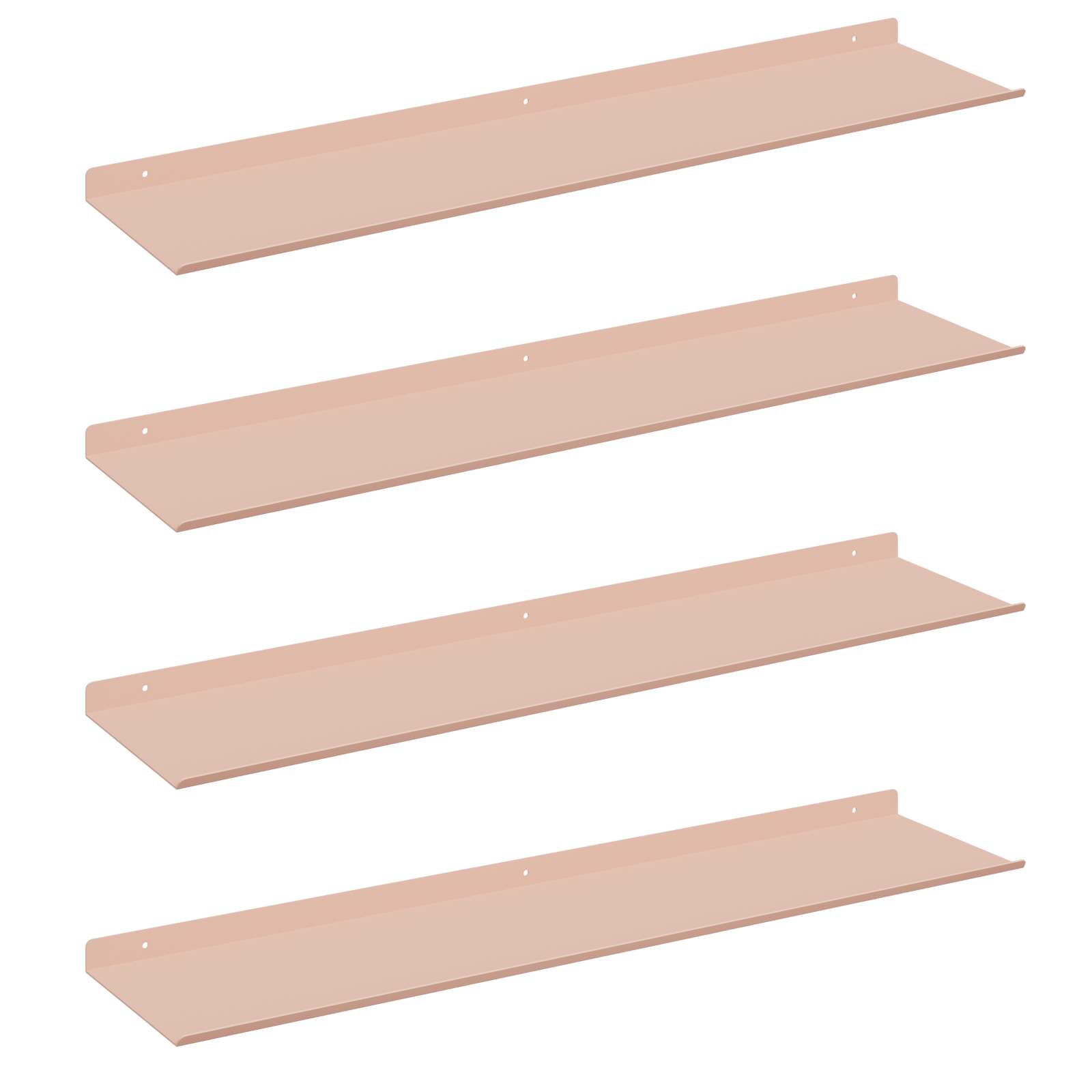 Wandplank met plank Wandgemonteerd 4 pcs Roze 80 x 18 x 2,5 cm