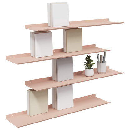 Wandplank met plank Wandgemonteerd 4 pcs Roze 80 x 18 x 2,5 cm