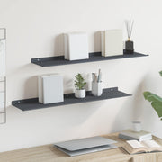 Wandplank 80x18x2.5 cm staal antraciet 2 stuks