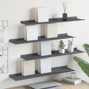 Wandplank staal antraciet 80x18x2,5 cm 4 stuks