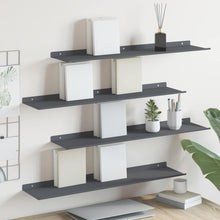 Wandplank met plank met opslag 4 pcs Antraciet 80 x 18 x 2,5 cm