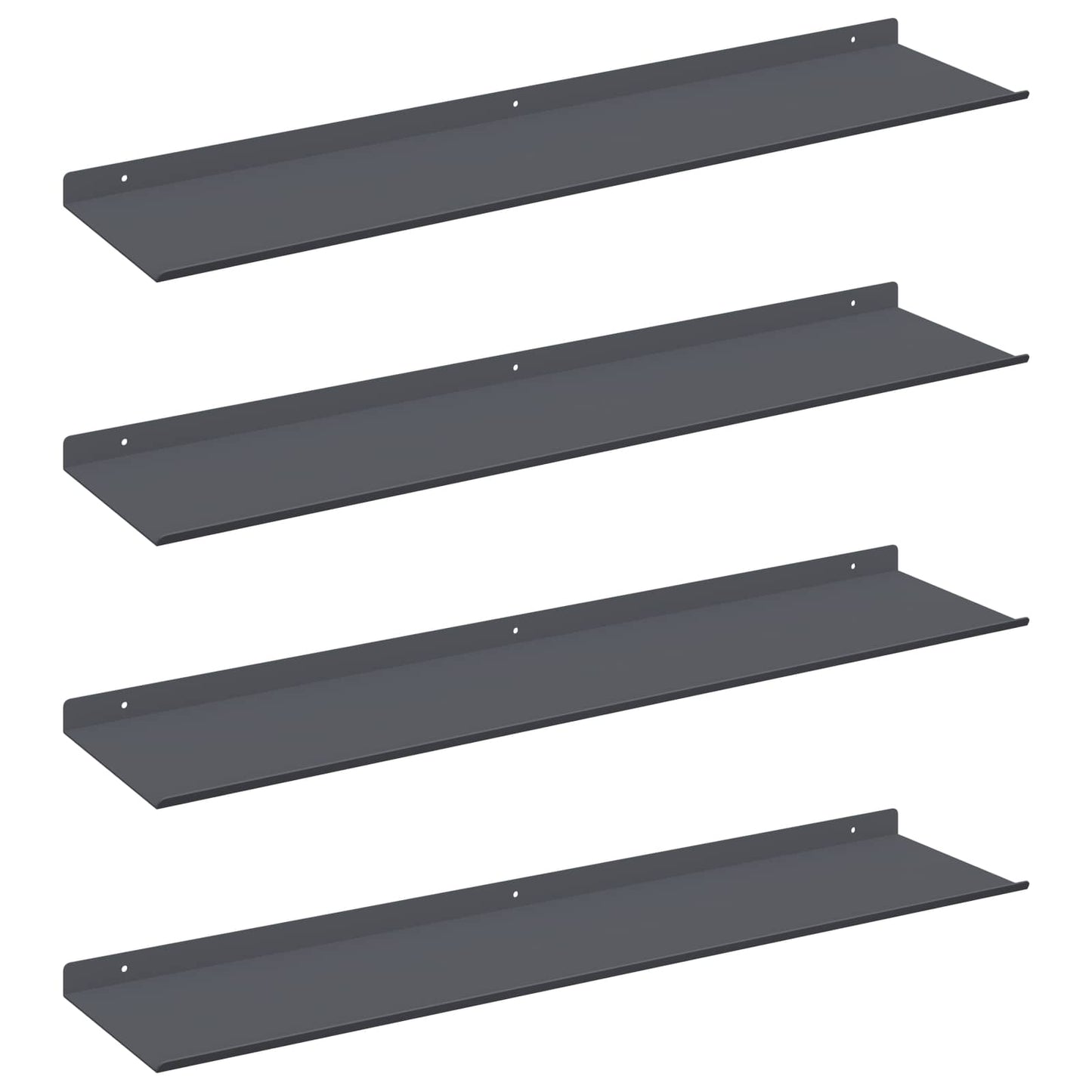 Wandplank met plank met opslag 4 pcs Antraciet 80 x 18 x 2,5 cm
