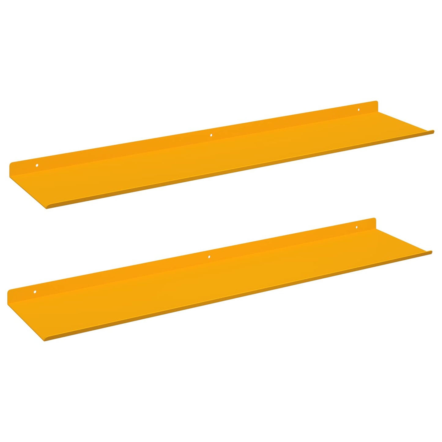 Wandplank met plank 2 pcs Mosterdgeel 80 x 18 x 2,5 cm